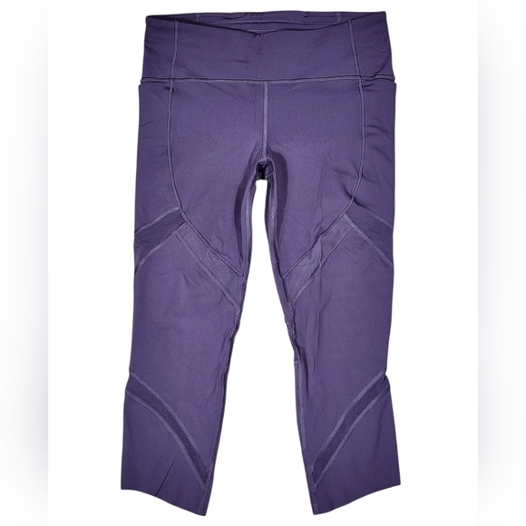 Lululemon On Pace 21" Cropped Legging Size 8 Purple - Picture 3 of 11